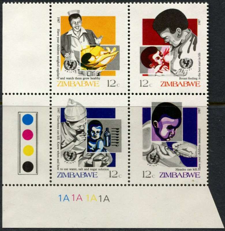 Zimbabwe - Set of 1 Control Block of 4 - 1987 - MNH
