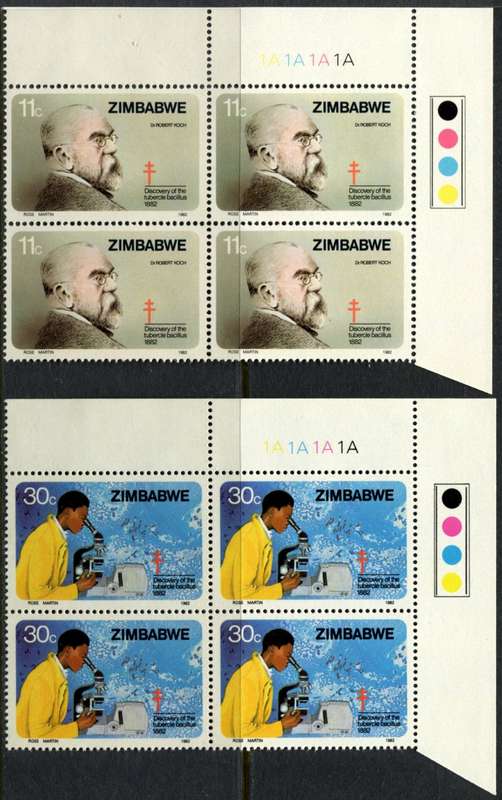 Zimbabwe - Set of 2 Control Blocks of 4 - 1982 - MNH