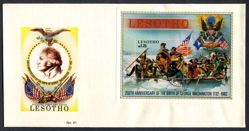 Lesotho  -  1 x Miniature Sheet FDC  no 41 - 1982