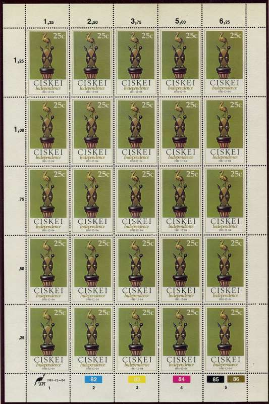 Ciskei - Set of 4 Complete  Sheets of 25 - 1981 - MNH
