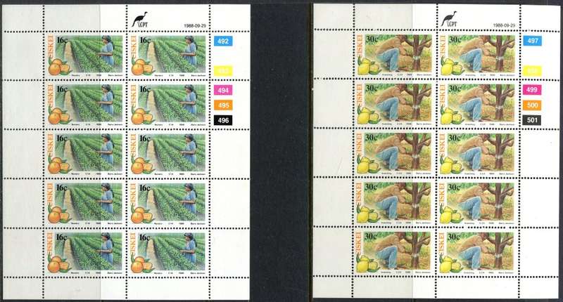 Ciskei - Set of 4 Complete  Sheets of 10 - 1988 - MNH