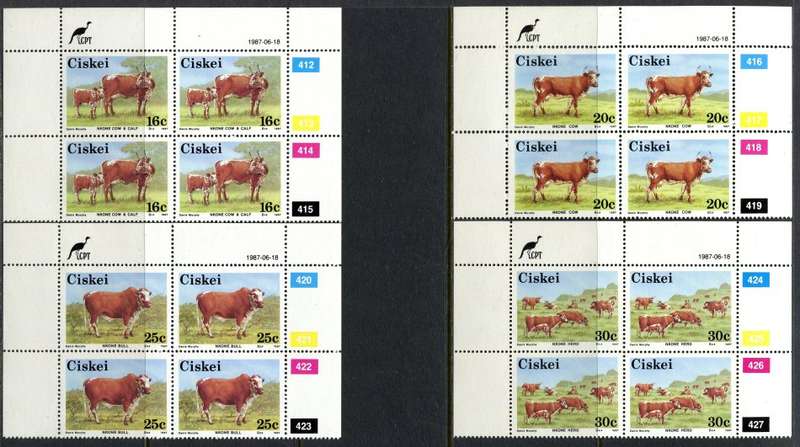 Ciskei - Set of 4 Control Blocks of 4 - 1987 - MNH