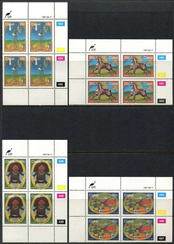 Ciskei - Set of 4 Control Blocks of 4 - 1987 - MNH