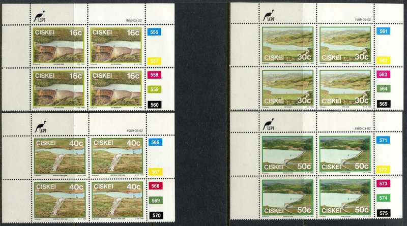 Ciskei - Set of 4 Control Blocks of 4 - 1989 - MNH
