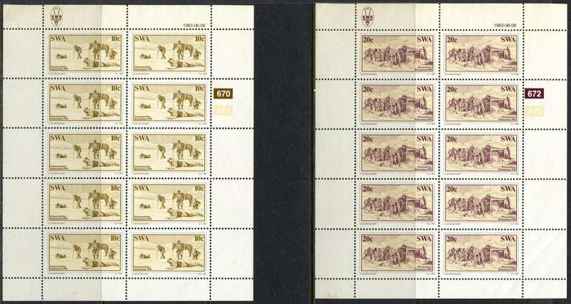 SWA - Set of 4 Complete  Sheets of 10 - 1983 - MNH
