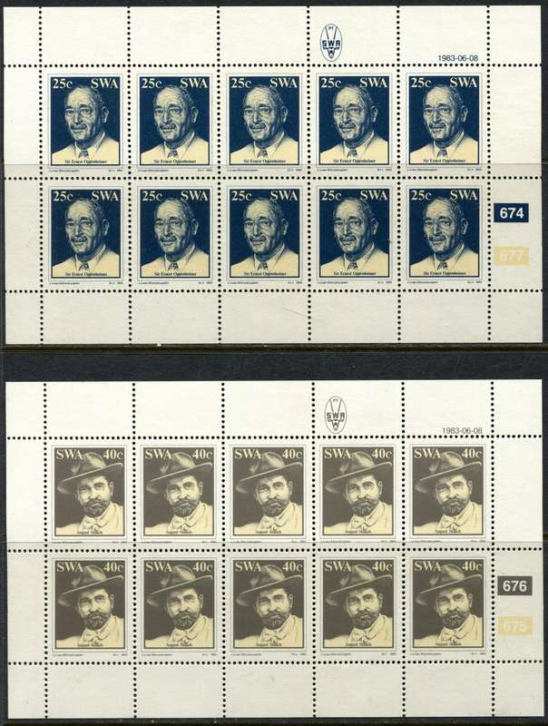 SWA - Set of 4 Complete  Sheets of 10 - 1983 - MNH