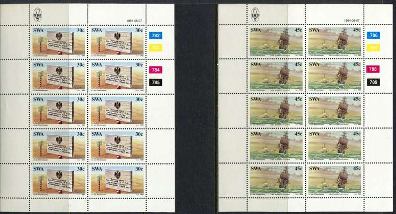 SWA - Set of 4 Complete  Sheets of 10 - 1984 - MNH