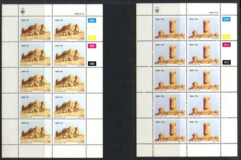 SWA - Set of 4 Complete  Sheets of 10 - 1986 - MNH