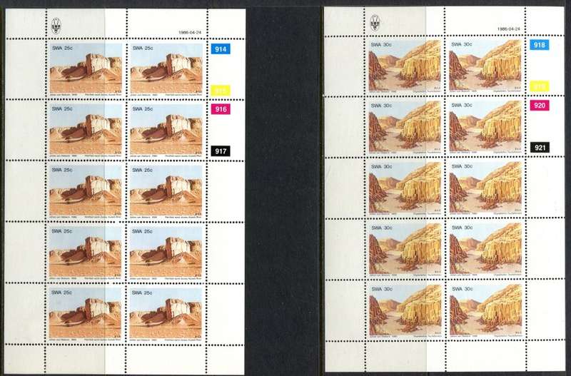 SWA - Set of 4 Complete  Sheets of 10 - 1986 - MNH