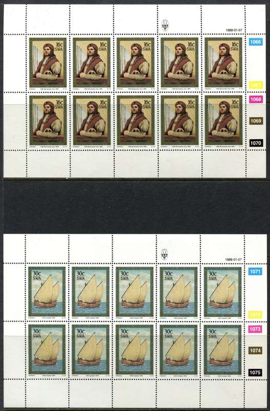 SWA - Set of 4 Complete  Sheets of 10 - 1988 - MNH