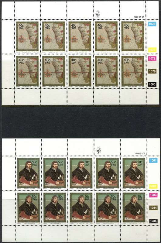 SWA - Set of 4 Complete  Sheets of 10 - 1988 - MNH