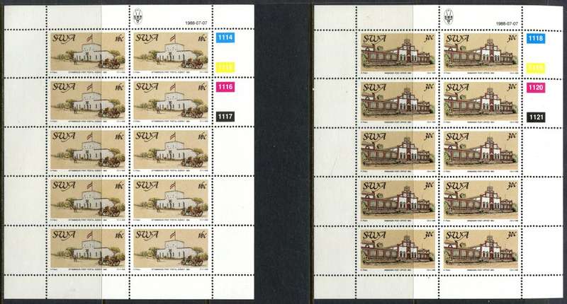 SWA - Set of 4 Complete  Sheets of 10 - 1988 - MNH
