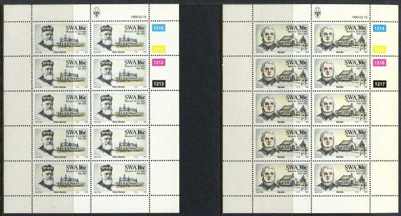 SWA - Set of 4 Complete  Sheets of 10 - 1989 - MNH
