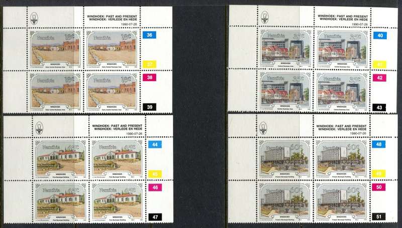 Namibia - Set of 4 Control Blocks of 4 - 1990 - MNH