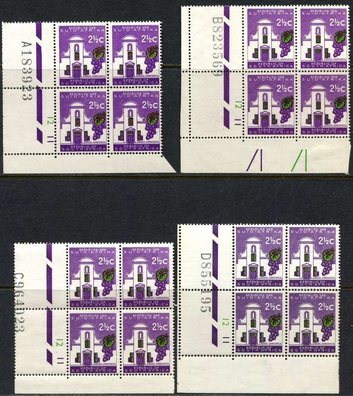 RSA - 4 Control Blocks of 4 - 1963 - MNH - Some Toning