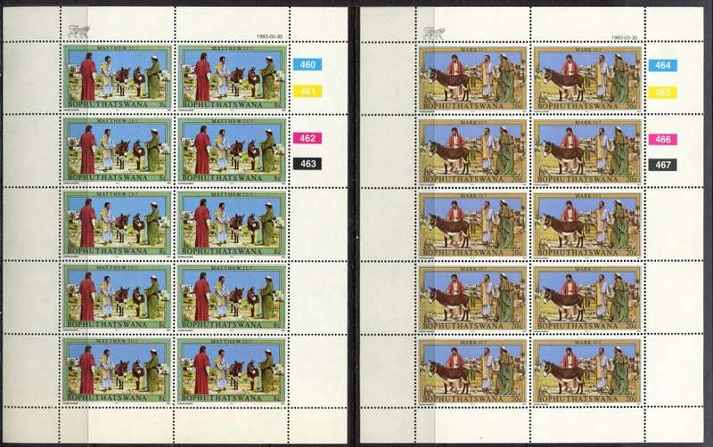 Bophuthatswana - Set of 4 Complete Sheets of 10 - 1983 - MNH