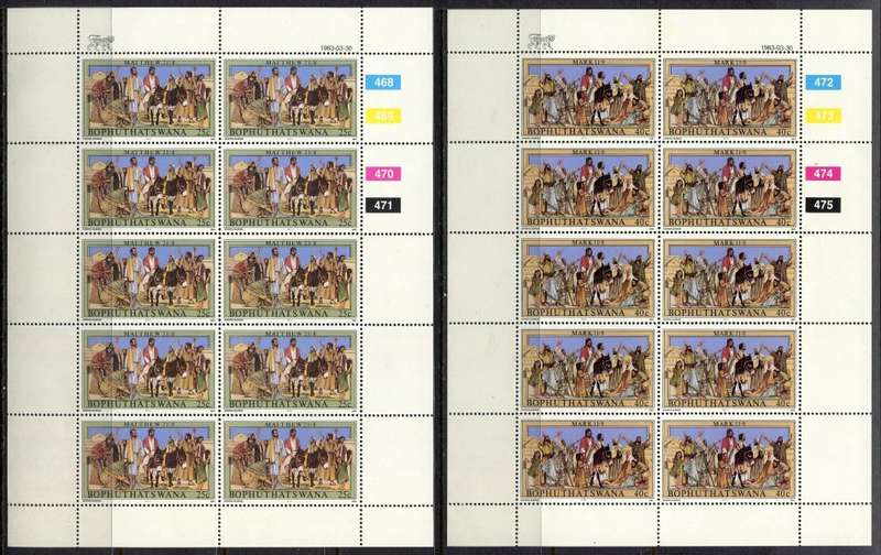 Bophuthatswana - Set of 4 Complete Sheets of 10 - 1983 - MNH