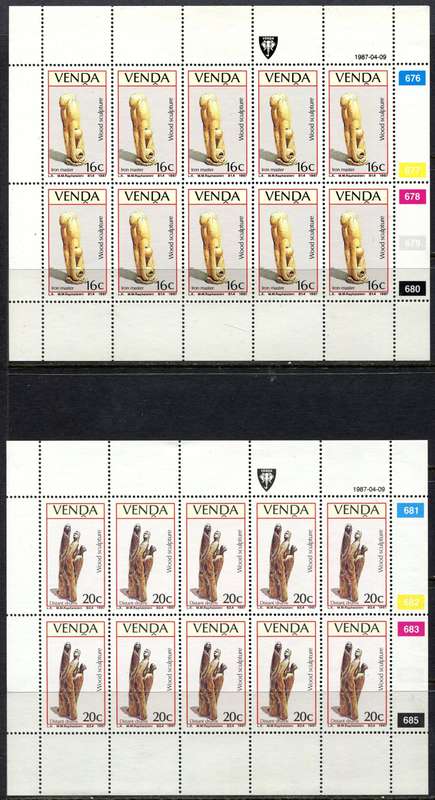 Venda - Set of 4 Complete Sheets of 10 - 1987 - MNH