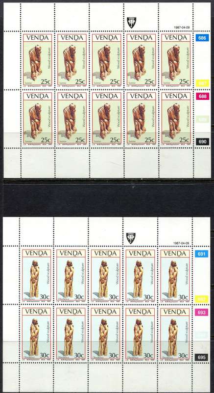 Venda - Set of 4 Complete Sheets of 10 - 1987 - MNH