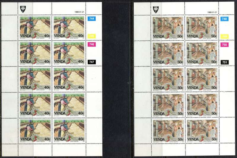 Venda - Set of 4 Complete Sheets of 10 - 1988