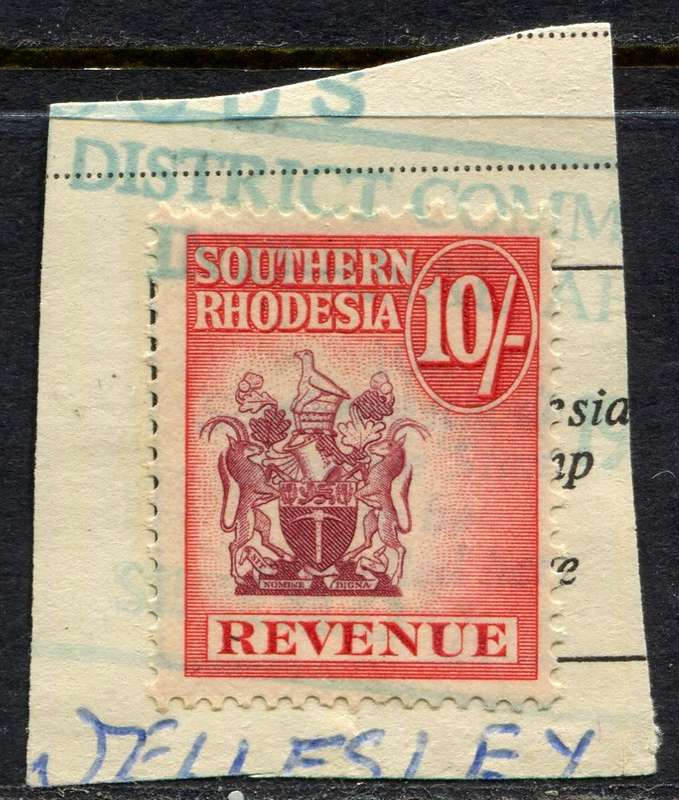 Southern Rhodesia - Revenue - Used On Piece
