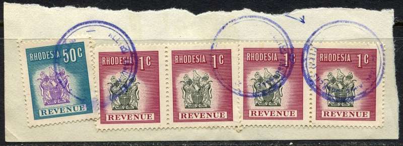 Rhodesia - Revenue - Used On Piece