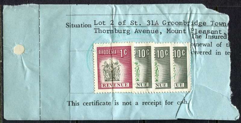 Rhodesia - Revenue - Used On Piece