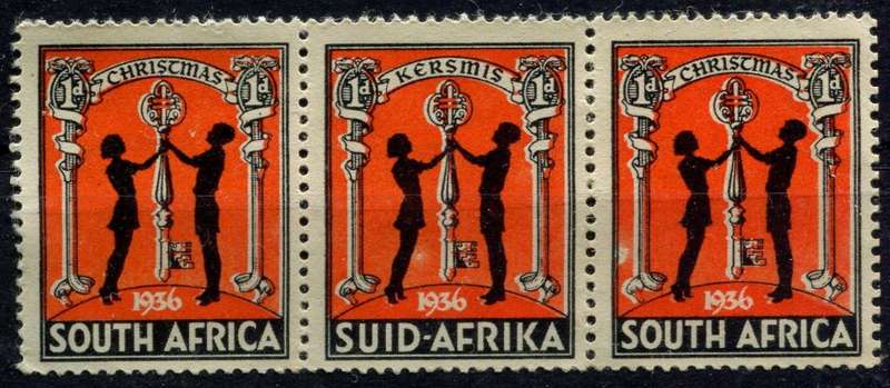 Union of SA - Cinderella - Christmas Stamps - 1936 - Black Printing Shifted to the Right - MNH