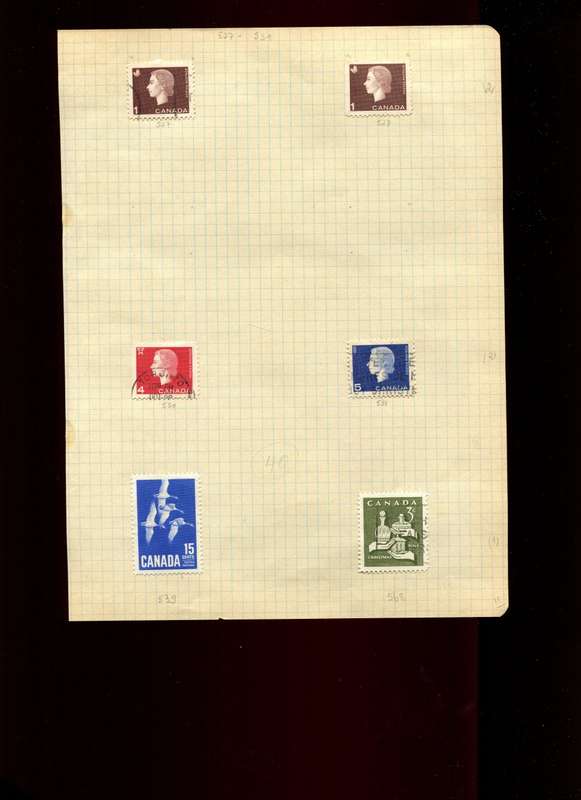 Canada - 6 Stamps Mounted On Old Album Page