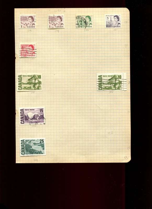 Canada - 9 Stamps Mounted On Old Album Page