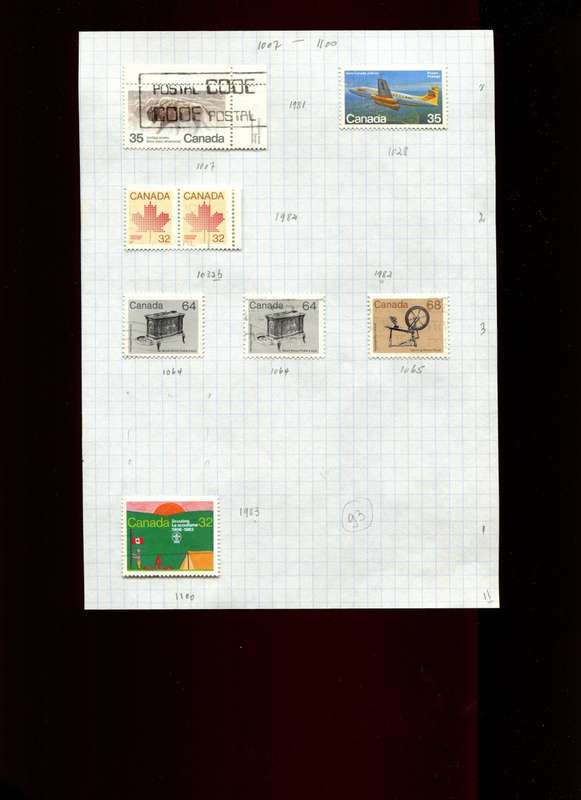 Canada - 8 Stamps Mounted On Old Album Page