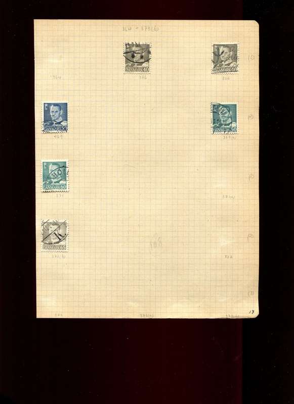 Denmark - 6 Stamps Mounted On Old Album Page