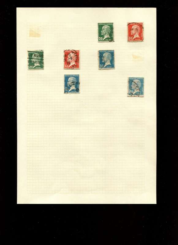 France - 7 Stamps Mounted On Old Album Page