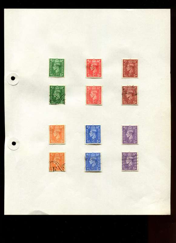 Great Britain - 12 Stamps Mounted On Old Album Page