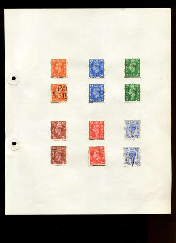 Great Britain - 12 Stamps Mounted On Old Album Page