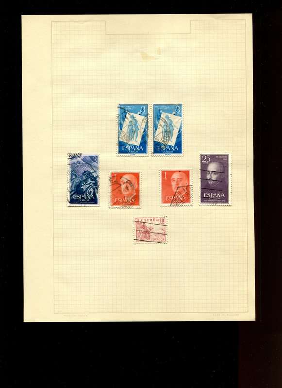 Spain - 7 Stamps  Mounted On Old Album Page