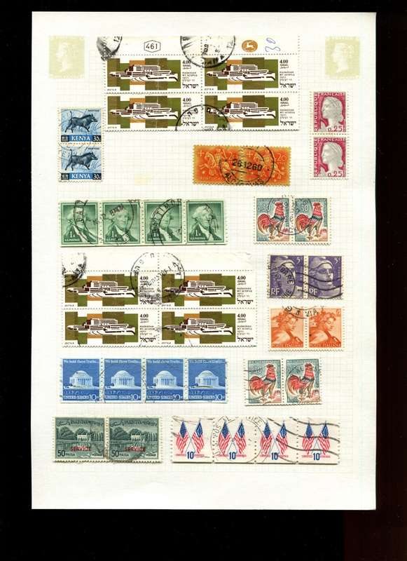 Word Mix in Multiples - 36 Stamps  Mounted On Old Album Page