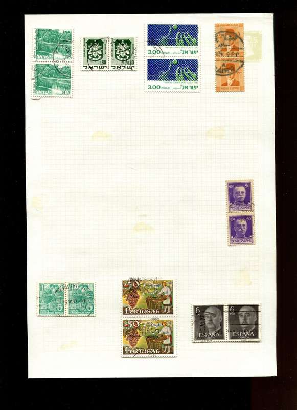 Word Mix in Multiples - 16 Stamps  Mounted On Old Album Page