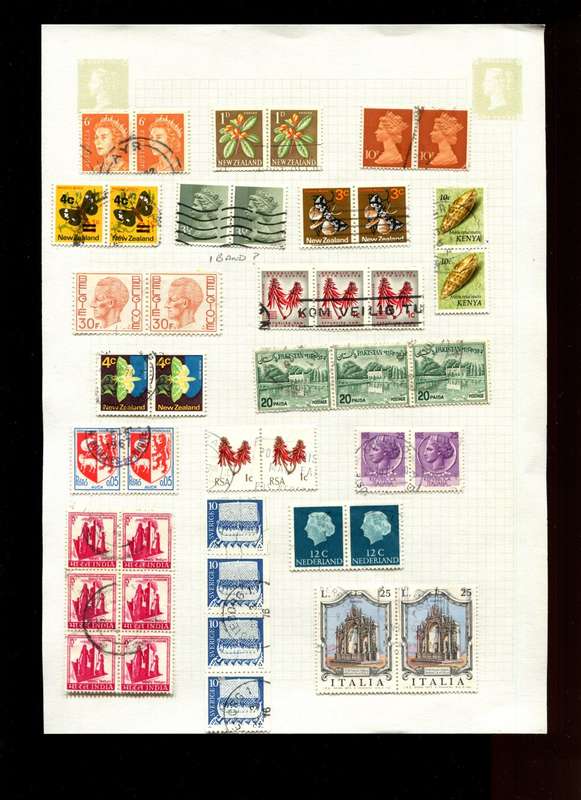 Word Mix in Multiples - 44 Stamps  Mounted On Old Album Page
