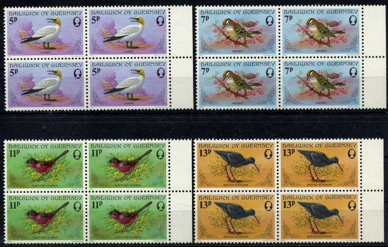 Guernsey - Set of 4 Blocks of 4 - 1978 - MNH
