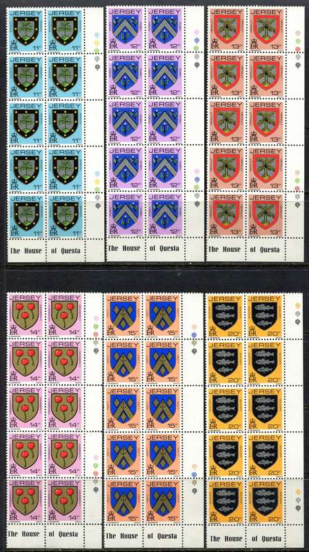 Jersey - 6 Control/Inscription Blocks of 10 - 1981 - MNH