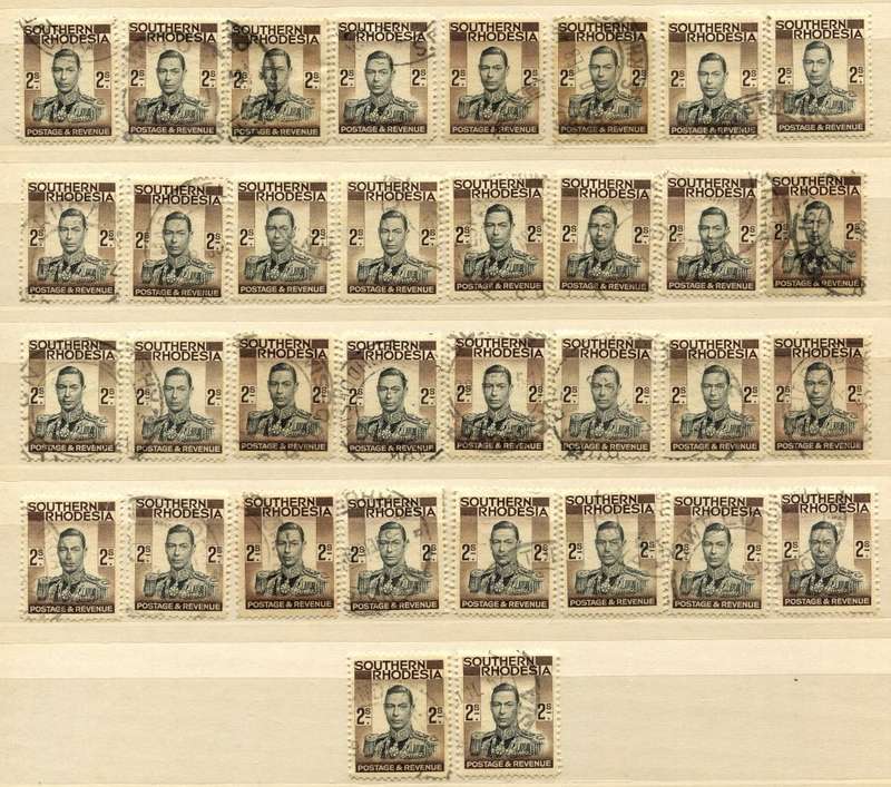 Southern Rhodesia - Bulk Lot - 1937 -  Used