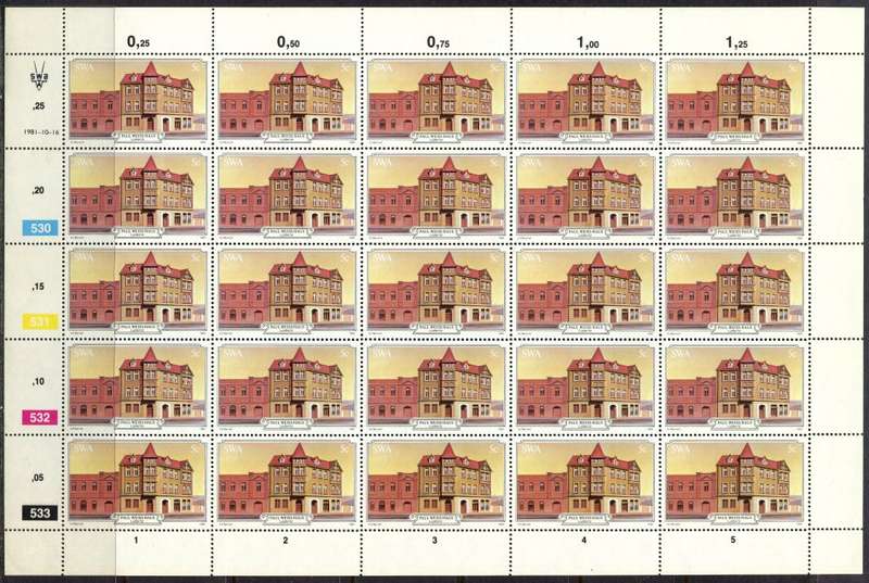 SWA - Set of 4 Complete Sheets of 25 - 1981 - MNH