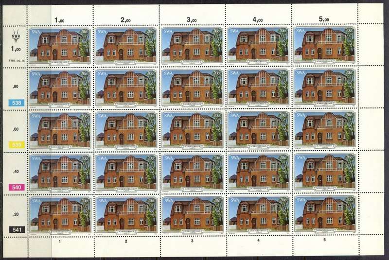 SWA - Set of 4 Complete Sheets of 25 - 1981 - MNH