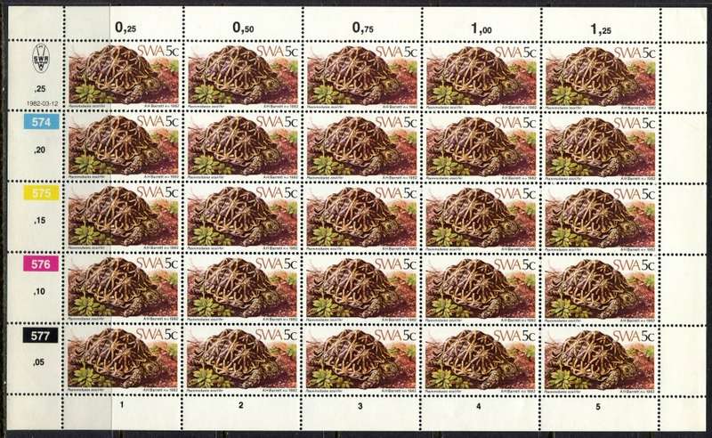 SWA - Set of 4 Complete Sheets of 25 - 1982 - MNH