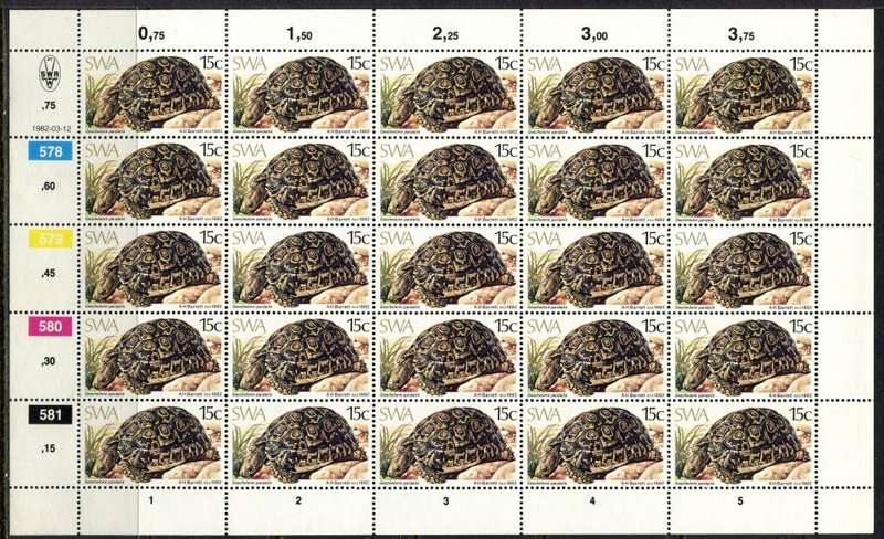 SWA - Set of 4 Complete Sheets of 25 - 1982 - MNH