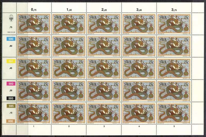 SWA - Set of 4 Complete Sheets of 25 - 1982 - MNH