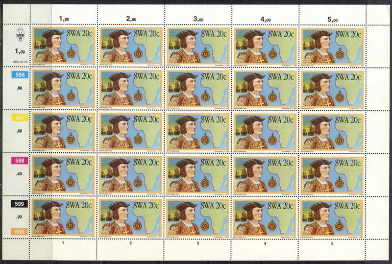 SWA - Set of 4 Complete Sheets of 25 - 1982 - MNH