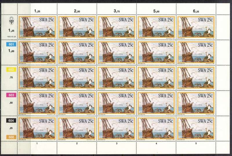 SWA - Set of 4 Complete Sheets of 25 - 1982 - MNH