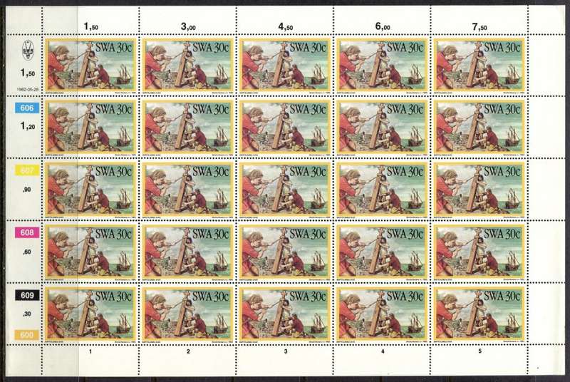 SWA - Set of 4 Complete Sheets of 25 - 1982 - MNH